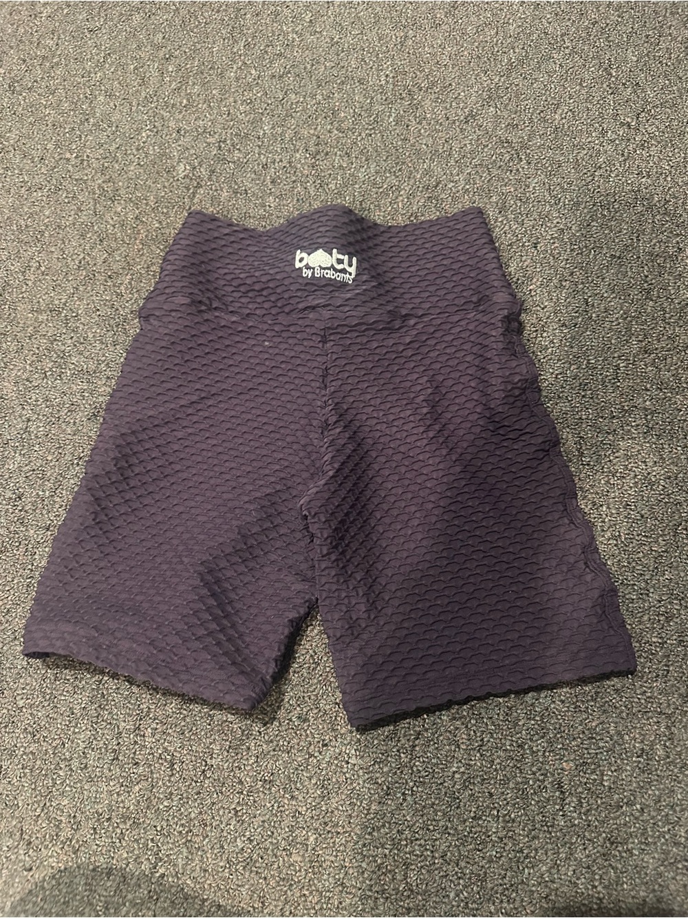 Booty by Brabants Textured High-Waist Biker Shorts - Purple